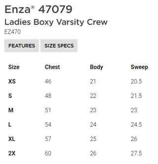 Ladies Chenille Varsity Boxy Crewneck
