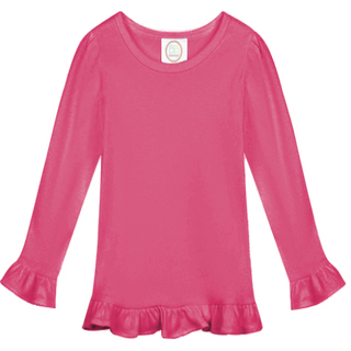 Girls Long Sleeve Ruffle T-Shirt