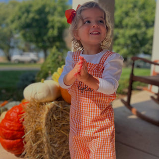 Girls Gingham Ruffle Longall + LS Tee