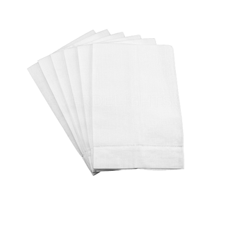 Hemstitch Linen Guest Towel