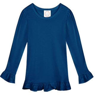 Girls Long Sleeve Ruffle T-Shirt