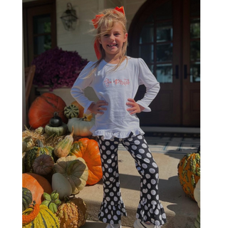 Girls Long Sleeve Ruffle T-Shirt