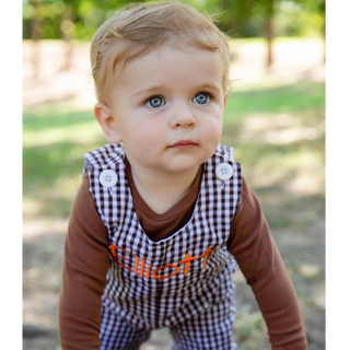 Boys Gingham Longalls + LS Tee