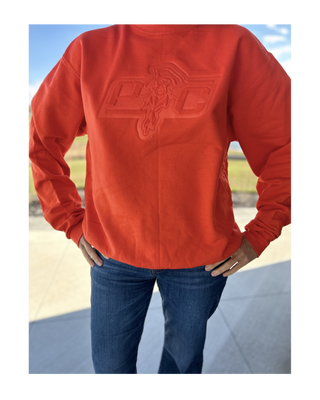 Orange Embossed Crewneck